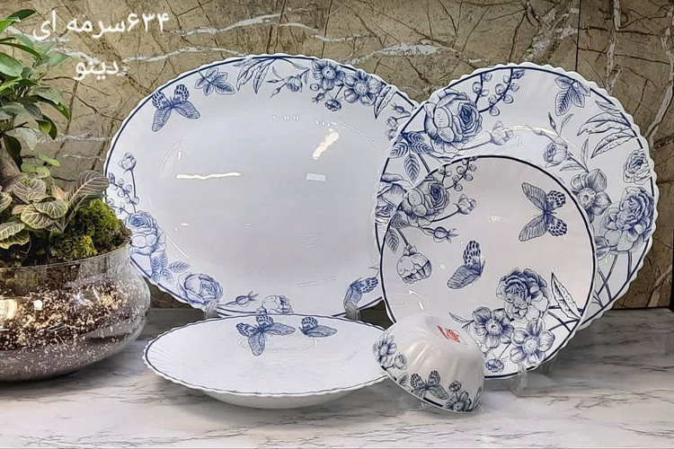 ظروف۲۵ پارچه ارکوپال مقصودکد۶۳۴سرمه ای