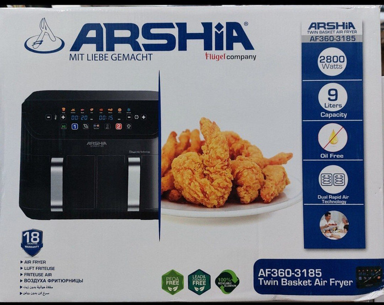 سرخ کن دوقلو بدون روغن عرشیا مدل AF360-3185