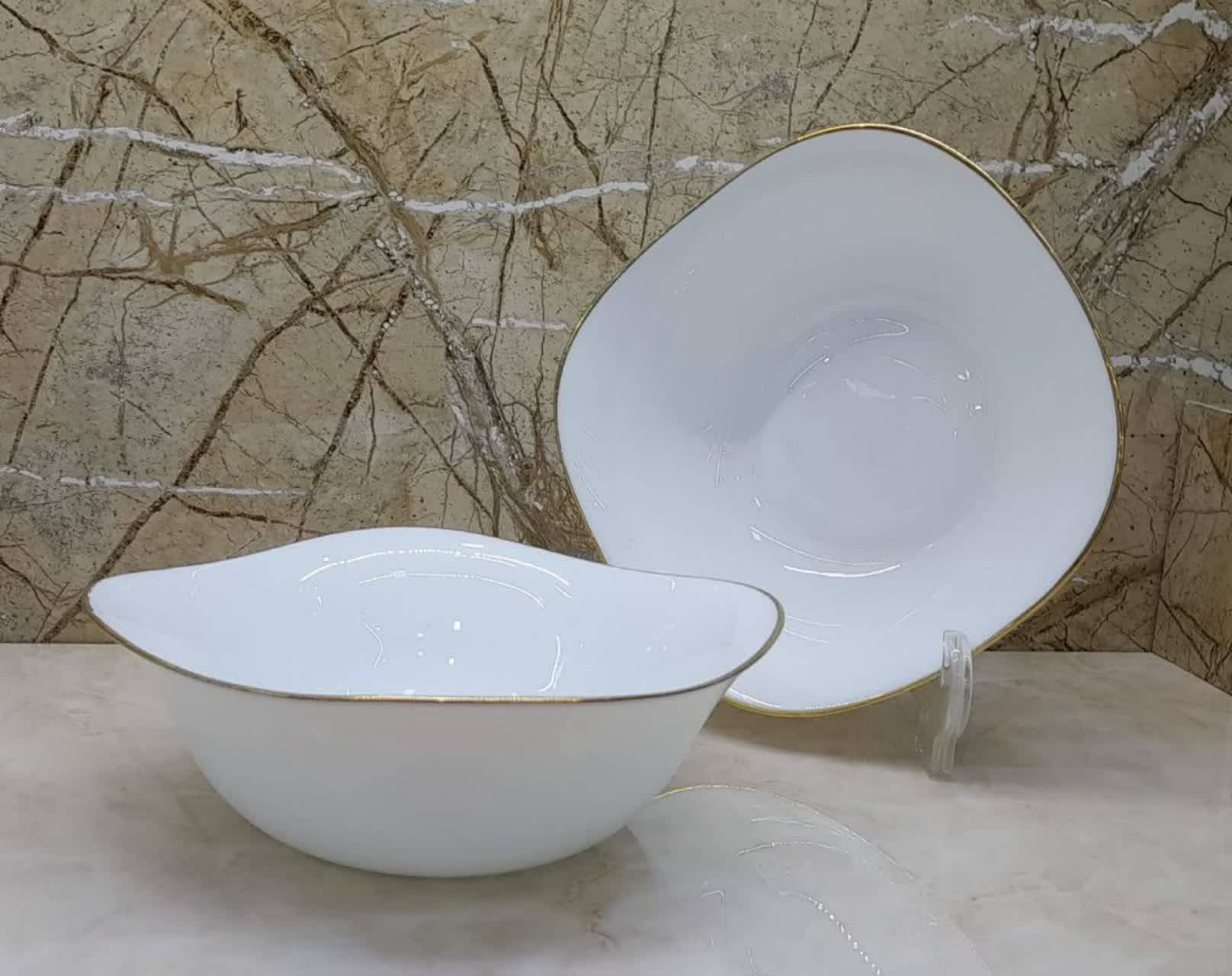 کاسه آبگوشت  خوری لب طلامربع 😍